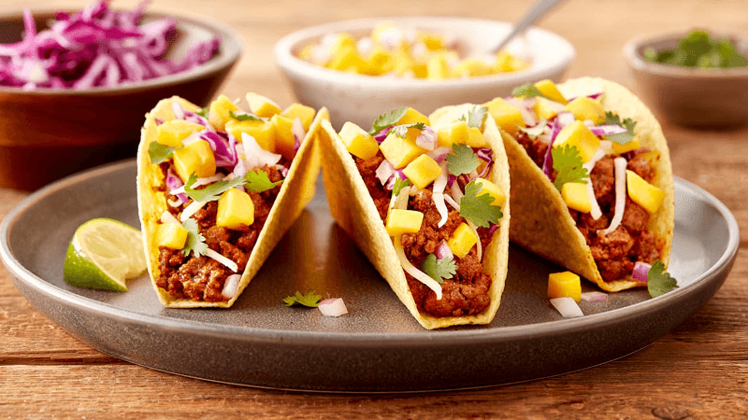 Beef Tacos with Mango Salsa